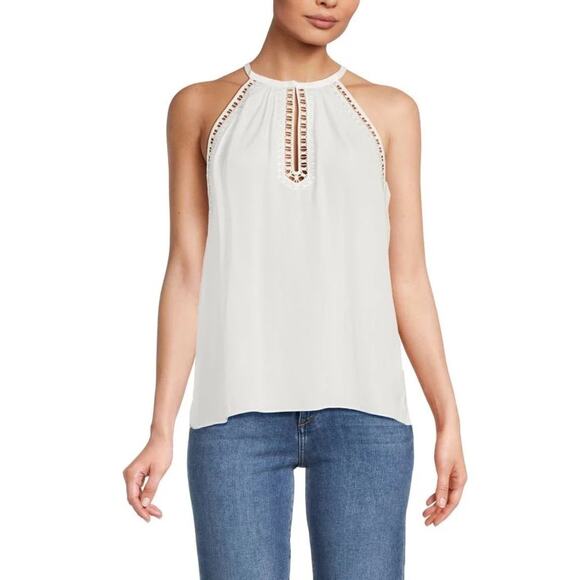 RAMY BROOK Allysha Lace Trim Sleeveless Top in Ivory - Picture 5 of 9
